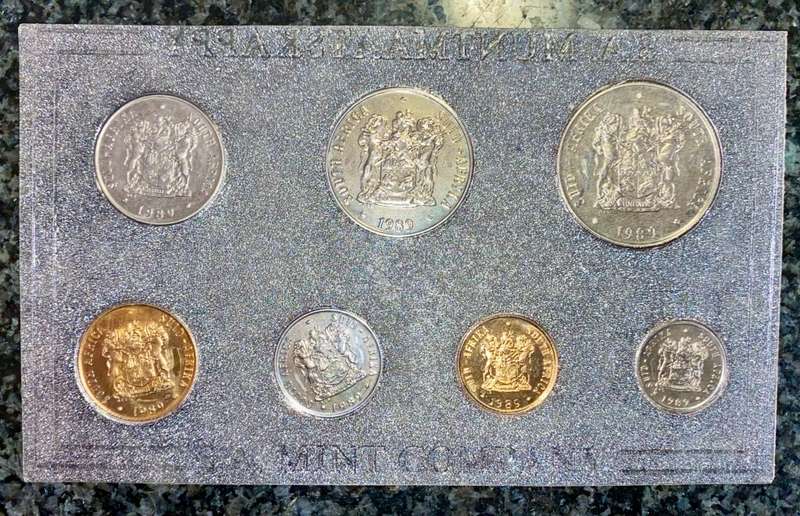 S A MINT UNCIRCULATED SET 1989 -- R1 TO 1 CENT -- SEALED FROM SA MINT(5 AVAILABLE)
