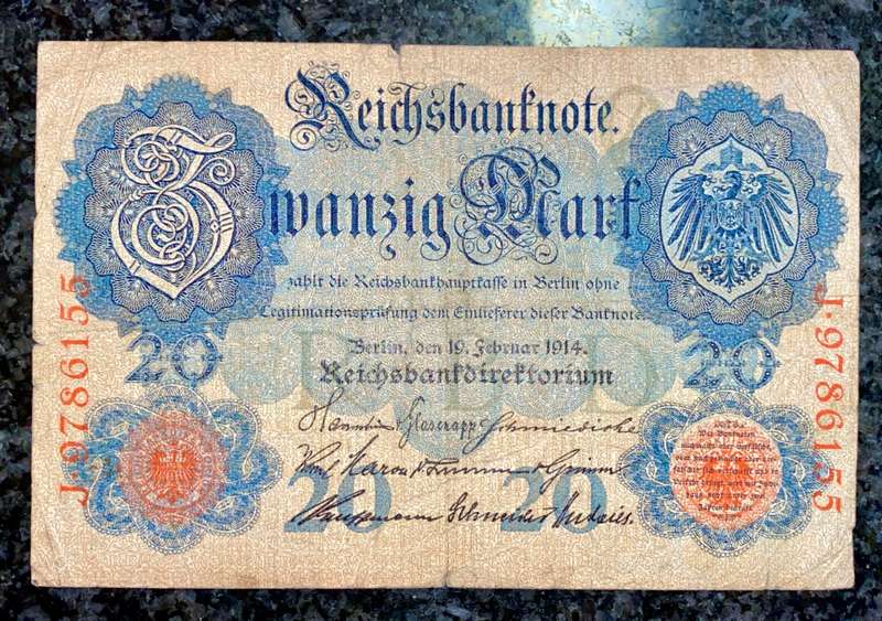 GERMANY 20 MARK 1914