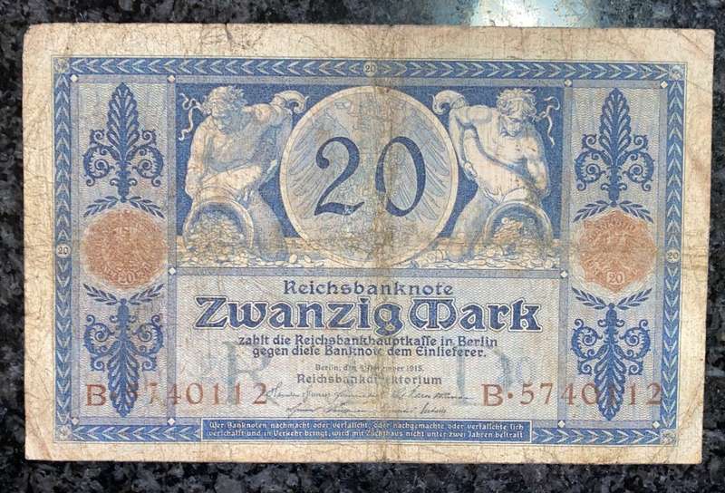 GERMANY 20 MARK 1915