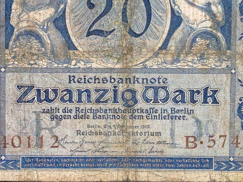 GERMANY 20 MARK 1915