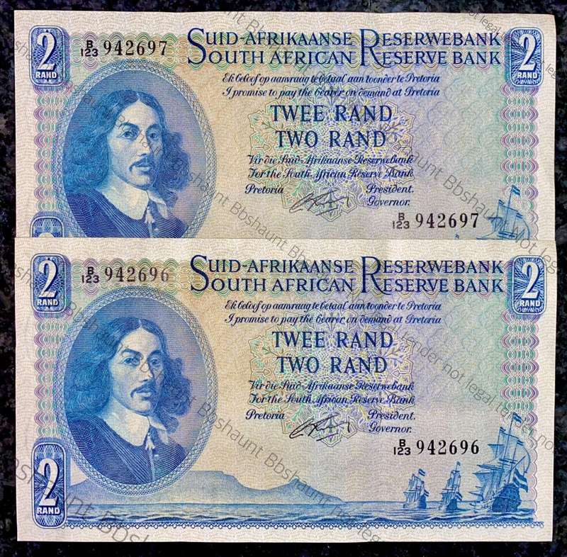 G RISSIK R2 IN SEQUENCE B123 /942696-697 AUNC A/E FIRST ISSUE 1962 (1 BID TAKES ALL)
