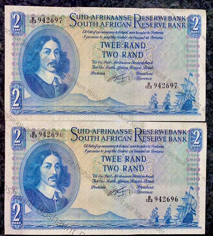 G RISSIK R2 IN SEQUENCE B123 /942696-697 AUNC A/E FIRST ISSUE 1962 (1 BID TAKES ALL)
