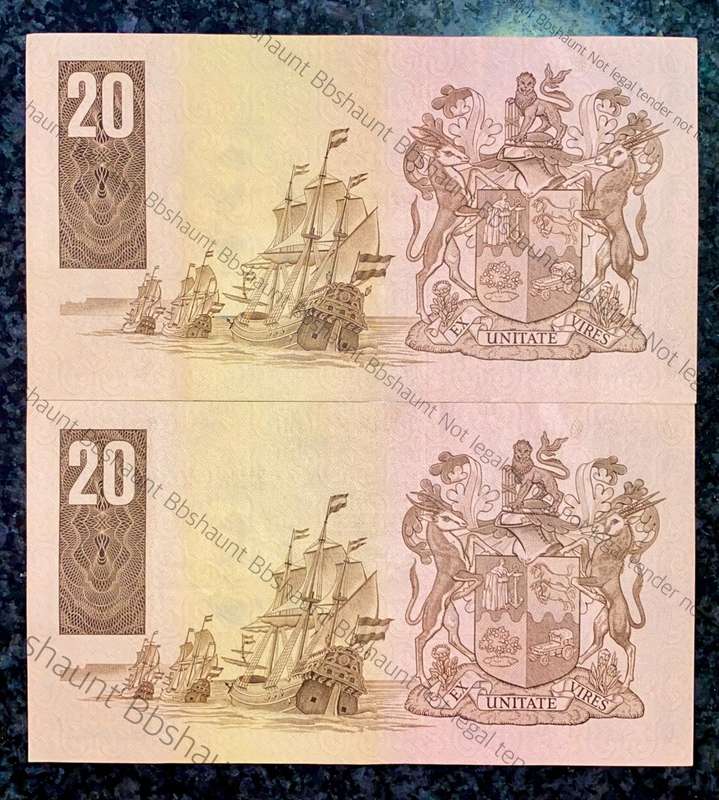 GPC DE KOCK R20 IN SEQUENCE D4 38/261202-203 AUNC  3RD ISSUE 1984 (1 BID TAKES ALL)