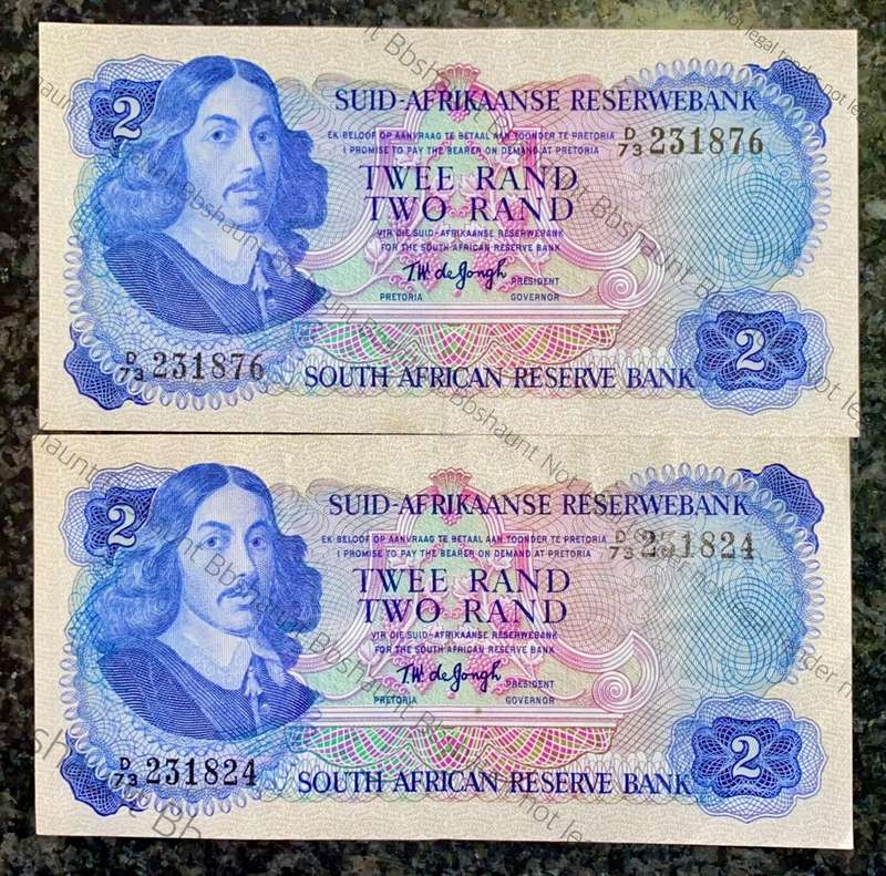 TW DE JONGH R2 CLOSE IN SEQ D73 /231824 & 876  SPRINGBUCK WTM 2ND ISSUE 1974(1BID TAKES ALL)