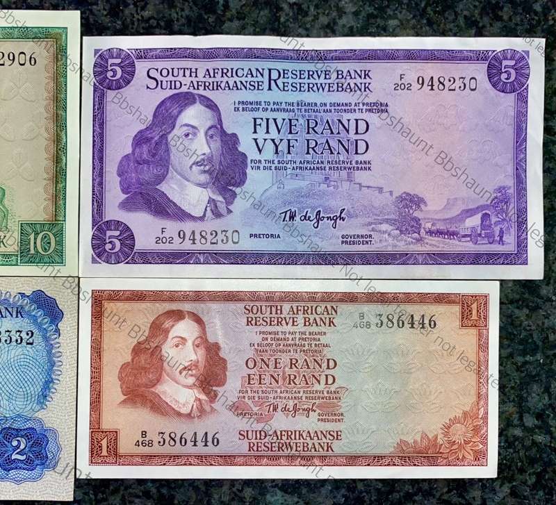 COMPLETE SET OF TW DE JONGH & DECIMALS R10 TO R1 - GOOD CONDITION 1967-1975( 1 BID TAKES ALL)