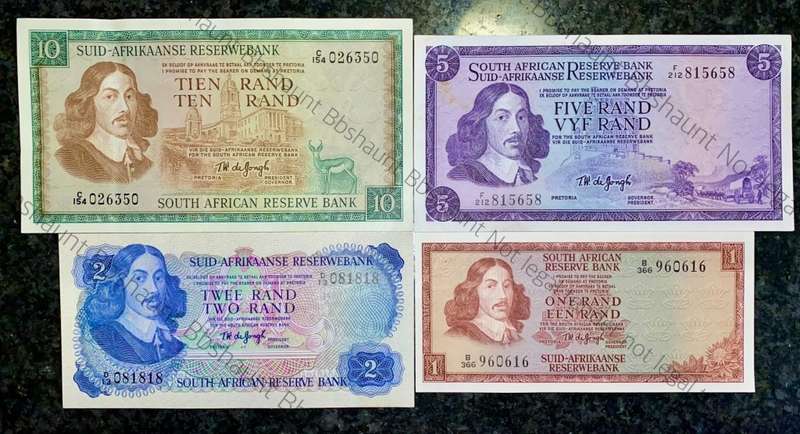COMPLETE SET OF TW DE JONGH & DECIMALS R10 TO R1 GOOD CONDITION MOSTLY SPRINGBUCK WTM(1 BID TAKES AL