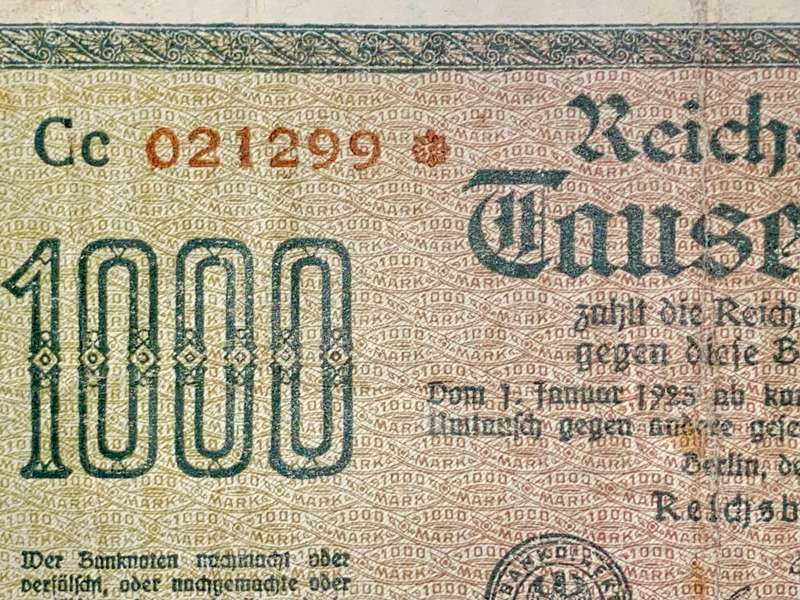 GERMANY STAR/REPLACEMENT 1000 MARK 1922 NF