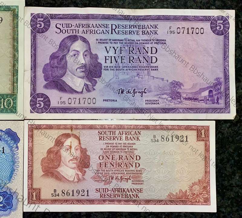 COMPLETE SET OF TW DE JONGH & DECIMALS R10 TO R1 - MOSTLY SPRINGBUCK WTM 1967-1975( 1 BID TAKES ALL)