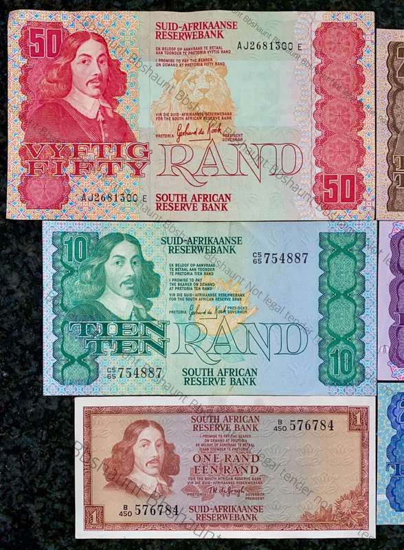 COMPLETE SET OF GPC DE KOCK & DECIMALS R50 TO R2 GOOD CONDITION 1980s(R1 TW DE JONGH (1 BID TAKES AL
