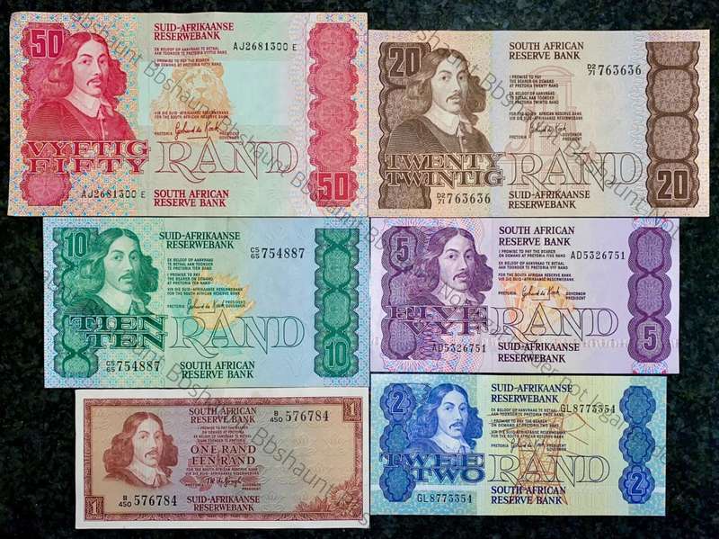 COMPLETE SET OF GPC DE KOCK & DECIMALS R50 TO R2 GOOD CONDITION 1980s(R1 TW DE JONGH (1 BID TAKES AL