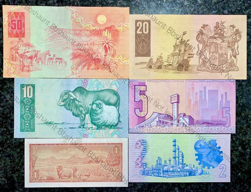 COMPLETE SET OF GPC DE KOCK & DECIMALS R50 TO R2 GOOD CONDITION 1980s(R1 TW DE JONGH (1 BID TAKES AL