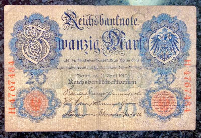 GERMANY 20 MARK 1910