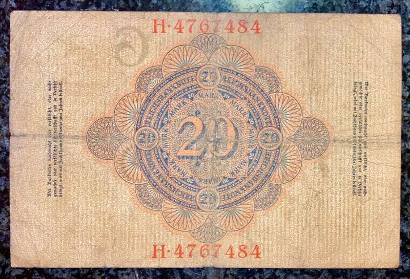 GERMANY 20 MARK 1910