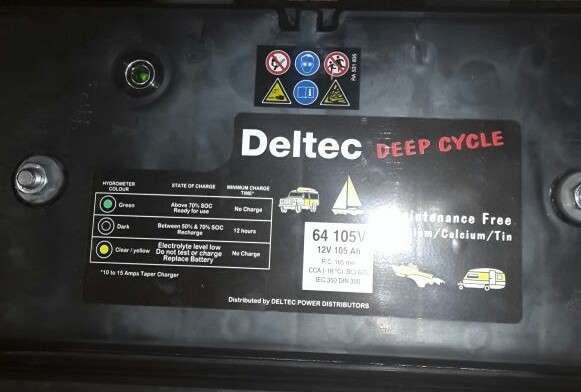 Deltec 105Ah Deep Cycle Calcium Battery - Maintenance Free