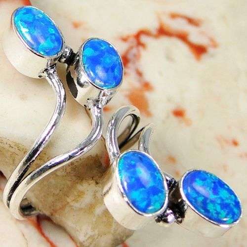 AMAZING FIRE OPAL 925 STERLING SILVER OVERLAY RING - SIZE:ADJUSTABLE