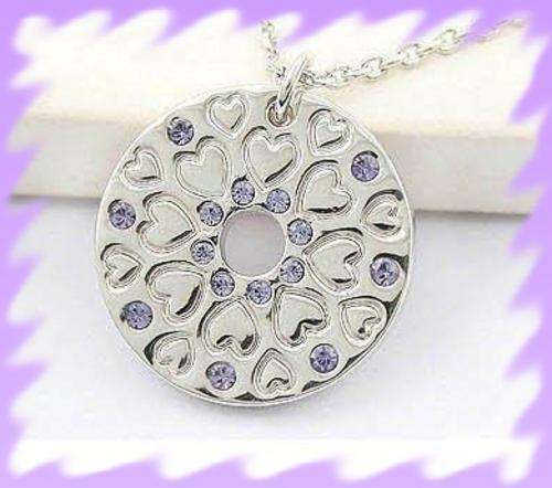 DIVINE PURPLE AUSTRIA CRYSTAL HEART PENDANT & CHAIN