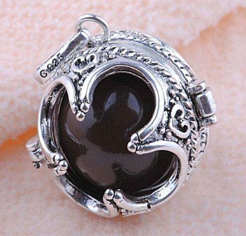 UNUSUAL FLOWER 925 STERLING SILVER MYSTIC HARMONY CHIME BALL