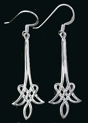 SOLID STERLING SILVER CELTIC DANGLE EARRINGS