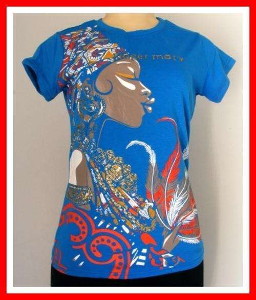 SIZE: XL (SLIMFIT) BLUE PRINTED T SHIRT