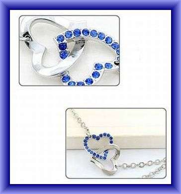 *Stock Clearance sale* - NAVY CRYSTAL ENTWINED HEARTS BRACELET