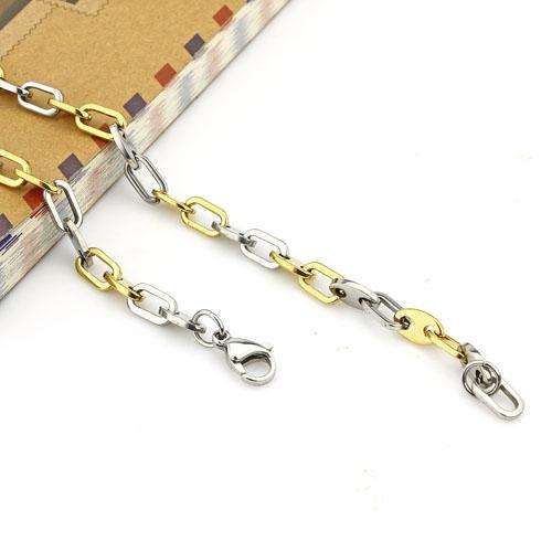 SOLID STAINLESS STEEL TWO TONE CHAIN NECKLACE - 5 x 545mm