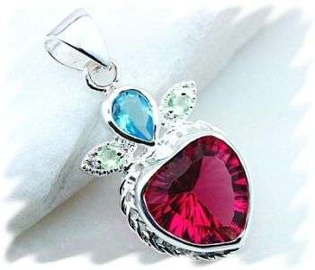 HOT PINK HEART 925 SILVER EP PENDANT