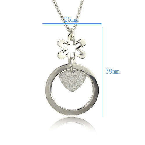 *R1* - *Jewelry Forever* CIRCLE HEART SS PENDANT AND CHAIN