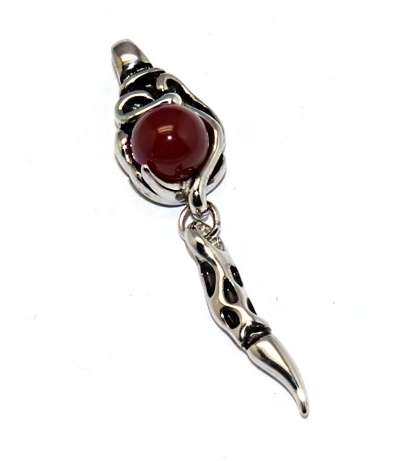 FUNKY GEMSTONE STAINLESS STEEL PENDANT