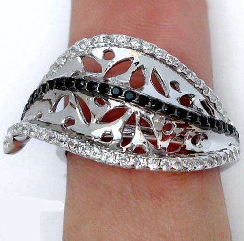 *UNIQUE* - BLACK SAPPHIRE TOPAZ SOLID 925 STERLING SILVER RING