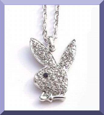 SPARKLING SILVER PLAYBOY PENDANT & CHAIN