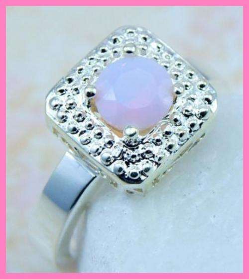 MOONSTONE GEMSTONE 925 SILVER EP RING - SIZE : 7.25