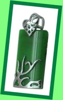 STUNNING NATURAL GREEN AGATE GEMSTONE PENDANT