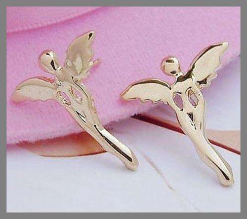 GOLD ANGEL STUD EARRINGS