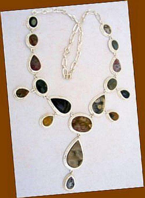ELEGANT NATURAL GEMSTONE 925 SILVER NECKLACE