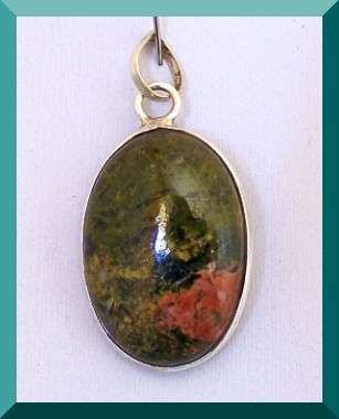 *R1* - UNAKITE SOLID 925 STERLING SILVER PENDANT