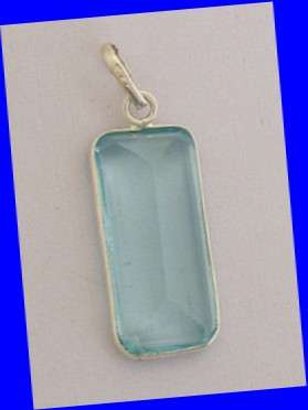 *R1* - PARIS BLUE QUARTZ SOLID 925 STERLING SILVER PENDANT