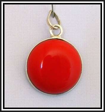 *R1* - RED CORAL SOLID 925 STERLING SILVER PENDANT