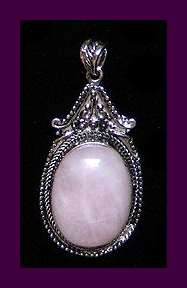 *R1* - NATURAL ROSE QUARTZ VINTAGE STYLE PENDANT