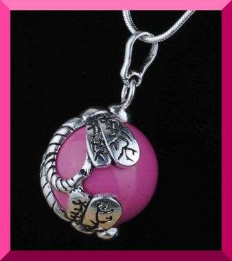 HOT PINK 925 STERLING SILVER EP DRAGONFLY CHIME BALL