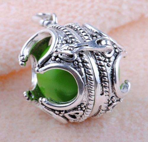 DIVINE GREEN 925 STERLING SILVER MYSTIC HARMONY CHIME BALL