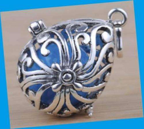 COOL BLUE 925 STERLING SILVER EP MYSTIC HARMONY CHIME BALL PENDANT