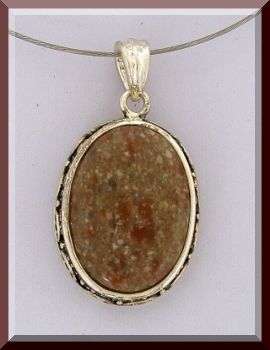 *R1* - EXQUISITE NATURAL DOLOMITE 925 SILVER EP PENDANT