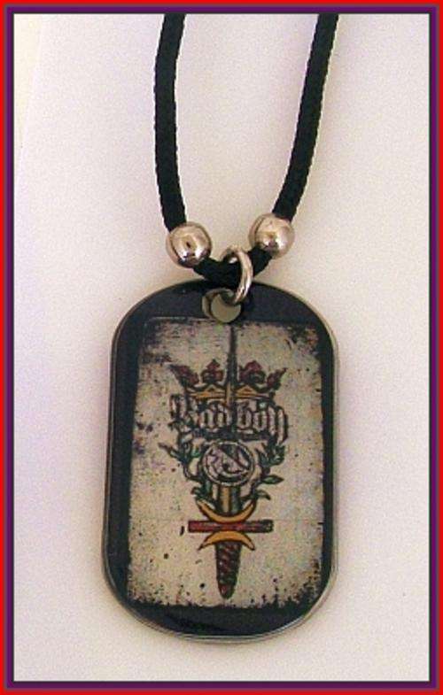 BAD BOY PENDANT AND LEATHER NECKLACE