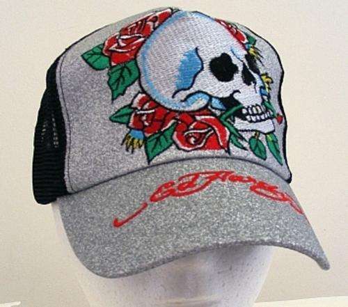 SILVER METALLIC ED HARDY CAP