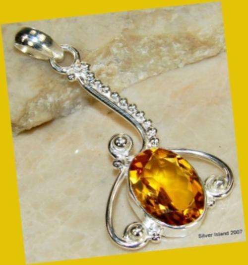 UNUSUAL CITRINE 925 SILVER EP PENDANT