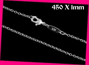925 STERLING SILVER EP O LINK CHAIN - 450mm x 1mm
