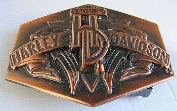 HARLEY DAVIDSON COPPER METAL BELT BUCKLE