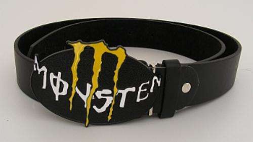 MONSTER BLACK LEATHER BELT - 115CM