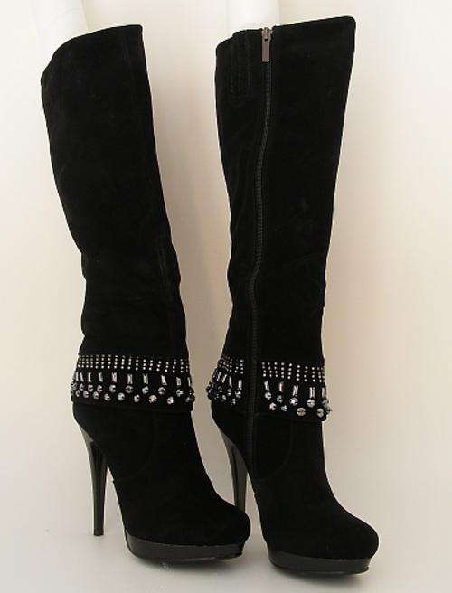 SIZE: 6 - GORGEOUS BLACK BEADED BOOTS FORM BIRINBAU ITALY