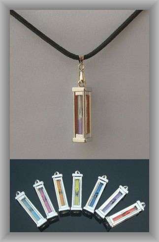 "SANDS OF TIME (BLUE)" PENDANT ON CORD NECKLACE